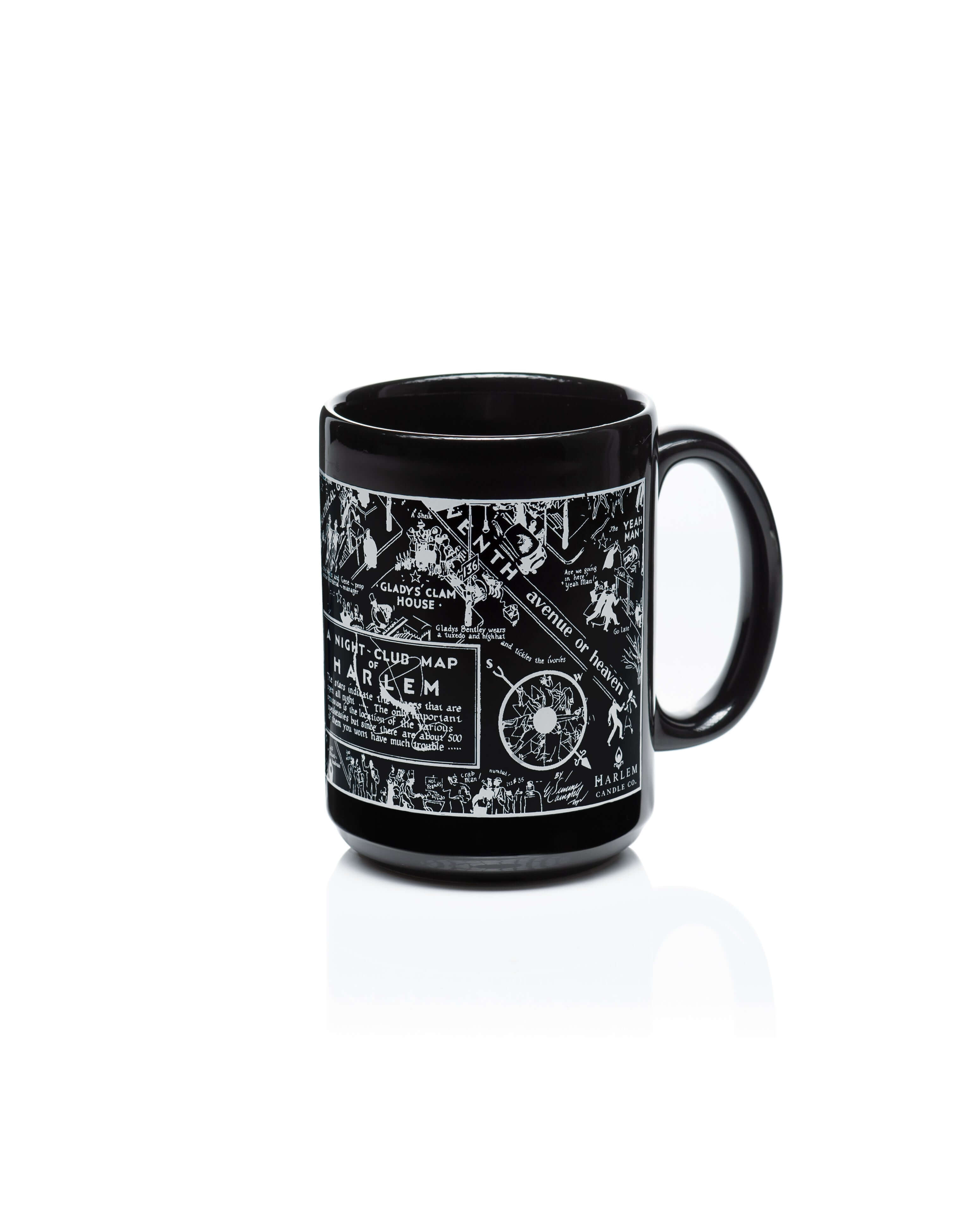 Black Vintage Nightclub Map of Harlem Coffee Mug