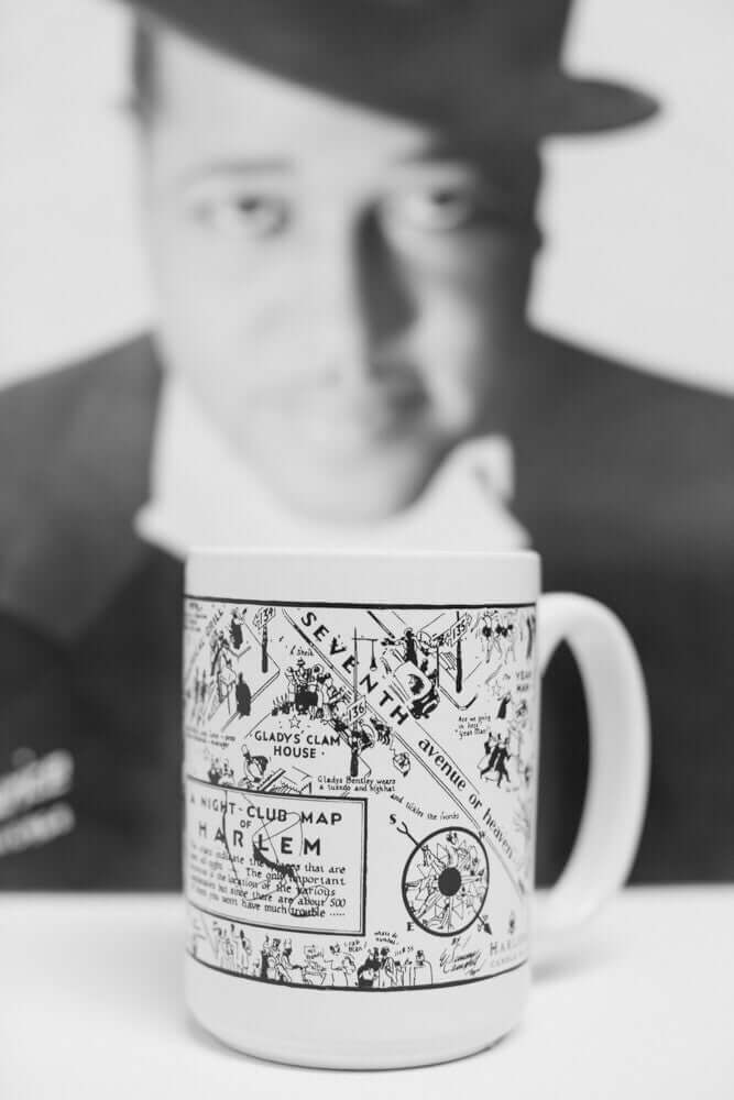 This is a photo of the Vintage Nightclub Map Of Harlem Coffee Mug.